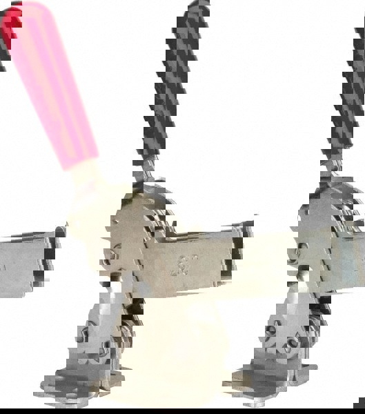 Manual Hold-Down Toggle Clamp: Vertical, 1,400 lb Capacity, U-Bar, Flanged Base